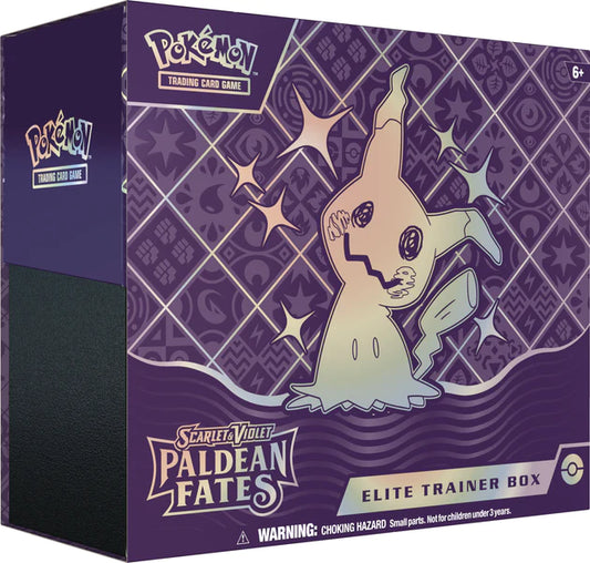 Pokemon TCG Scarlet & Violet: Paldean Fates Elite Trainer Box Mimikyu En Ingles