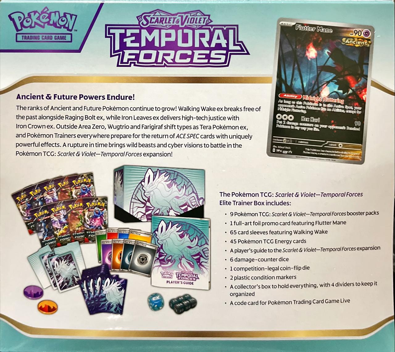 Pokemon TCG Scarlet & Violet: Temporal Forces - Elite Trainer Box Walking Wake En Ingles